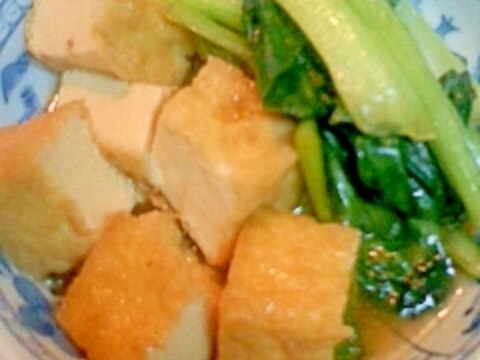 小松菜と厚揚げの煮もの カレー風味